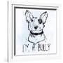 Illustration of Bull Terrier with Funny Slogan.-Katja Gerasimova-Framed Art Print