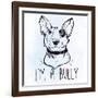 Illustration of Bull Terrier with Funny Slogan.-Katja Gerasimova-Framed Art Print