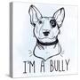 Illustration of Bull Terrier with Funny Slogan.-Katja Gerasimova-Stretched Canvas