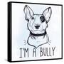 Illustration of Bull Terrier with Funny Slogan.-Katja Gerasimova-Framed Stretched Canvas