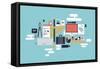 Illustration of Business Working Elements-bloomua-Framed Stretched Canvas