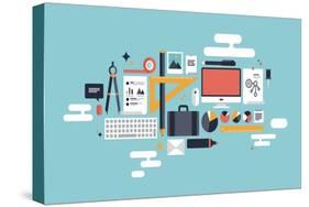 Illustration of Business Working Elements-bloomua-Stretched Canvas