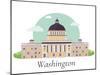 Illustration of Capitol White House in Washington-danceyourlife-Mounted Art Print