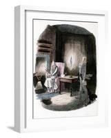 Illustration of Charles Dickens' "A Christmas Carol" Showing Scrooge and Marley's Ghost-null-Framed Photographic Print