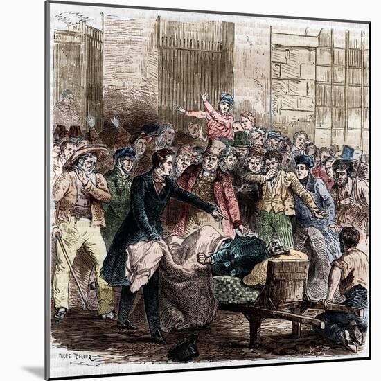Illustration of Cholera in Paris by Jules Pelcoq-Stefano Bianchetti-Mounted Giclee Print