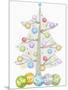 Illustration of Christmas Tree and Merry Christmas Sign-null-Mounted Giclee Print