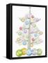 Illustration of Christmas Tree and Merry Christmas Sign-null-Framed Stretched Canvas