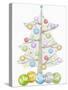 Illustration of Christmas Tree and Merry Christmas Sign-null-Stretched Canvas