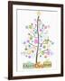 Illustration of Christmas Tree and Merry Christmas Sign-null-Framed Giclee Print
