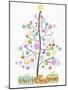 Illustration of Christmas Tree and Merry Christmas Sign-null-Mounted Giclee Print