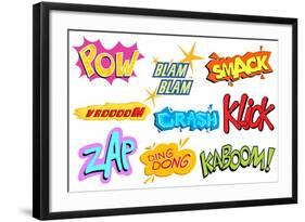 Illustration of Collection of Comic Explosion-vectomart-Framed Art Print