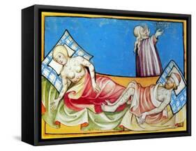 Illustration of Couple with Bubonic Plague-null-Framed Stretched Canvas