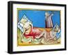 Illustration of Couple with Bubonic Plague-null-Framed Giclee Print