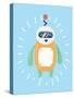 Illustration of Cute Robot-cosmaa-Stretched Canvas