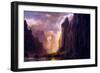 Illustration of Digital Painting, Landscape Where it is Observed Big Mountains, Rocks and Trees Wit-estevez-Framed Art Print