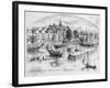 Illustration of Downtown New York-null-Framed Giclee Print