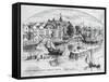 Illustration of Downtown New York-null-Framed Stretched Canvas