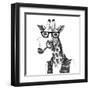 Illustration of Dressed up Giraffe Hipster-mart_m-Framed Art Print