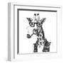 Illustration of Dressed up Giraffe Hipster-mart_m-Framed Art Print