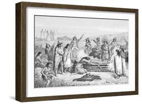 Illustration of Early Native Americans Burial Rites-null-Framed Giclee Print