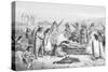 Illustration of Early Native Americans Burial Rites-null-Stretched Canvas