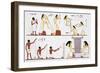 Illustration of Egyptian Frescoes of Spinning Thread and Weaving by Frederic Cailliaud-Stapleton Collection-Framed Giclee Print