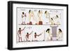 Illustration of Egyptian Frescoes of Spinning Thread and Weaving by Frederic Cailliaud-Stapleton Collection-Framed Giclee Print