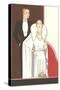 Illustration of Elegant Twenties Couple-Found Image Press-Stretched Canvas