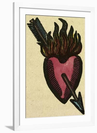 Illustration of English Tales Folk Tales and Ballads. a Burning Heart Pierced by an Arrow-null-Framed Giclee Print