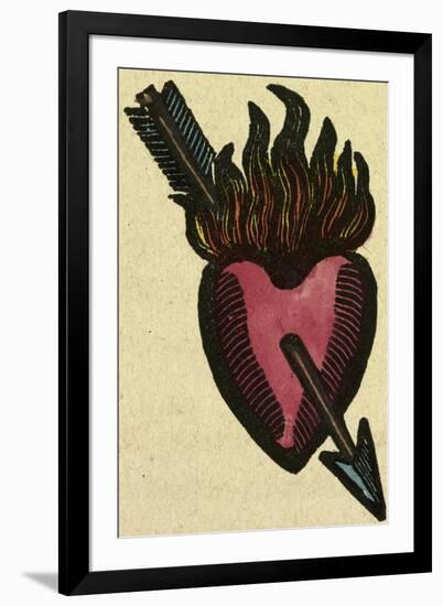 Illustration of English Tales Folk Tales and Ballads. a Burning Heart Pierced by an Arrow-null-Framed Premium Giclee Print