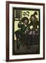 Illustration of English Tales Folk Tales and Ballads. a Glass of Wine and a Pipe. Man and Woman-null-Framed Giclee Print