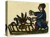 Illustration of English Tales Folk Tales and Ballads. a Man Warming His Hands at a Fire-null-Stretched Canvas