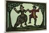 Illustration of English Tales Folk Tales and Ballads. a Woman and a Man Dancing-null-Mounted Giclee Print