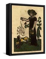 Illustration of English Tales Folk Tales and Ballads. a Woman Feeding Ducks-null-Framed Stretched Canvas