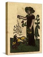Illustration of English Tales Folk Tales and Ballads. a Woman Feeding Ducks-null-Stretched Canvas