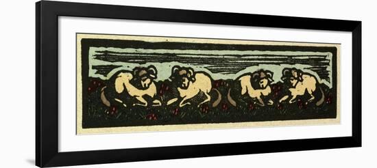 Illustration of English Tales Folk Tales and Ballads. Four Sheep-null-Framed Premium Giclee Print