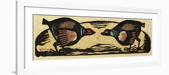 Illustration of English Tales Folk Tales and Ballads. Two Fighting Ducks-null-Framed Giclee Print