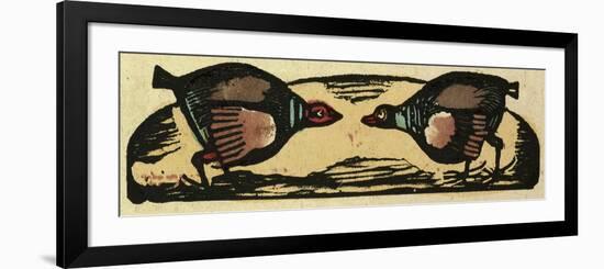 Illustration of English Tales Folk Tales and Ballads. Two Fighting Ducks-null-Framed Giclee Print