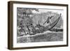 Illustration of Engraged Hippopotamus Upsetting a Boat-null-Framed Giclee Print