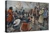 Illustration of Ferdinand De Magellan Quelling a Mutiny-Stefano Bianchetti-Stretched Canvas