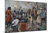 Illustration of Ferdinand De Magellan Quelling a Mutiny-Stefano Bianchetti-Mounted Giclee Print