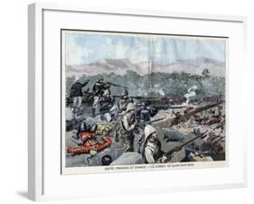 Illustration of Fighting between French and Chinese Forces at Kwang-Chou-Wan-Stefano Bianchetti-Framed Giclee Print