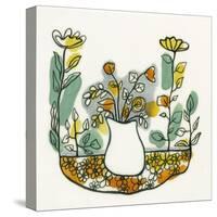 Illustration of Flowers in Vase on Flowerbed-Marie Bertrand-Stretched Canvas