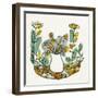 Illustration of Flowers in Vase on Flowerbed-Marie Bertrand-Framed Giclee Print