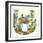 Illustration of Flowers in Vase on Flowerbed-Marie Bertrand-Framed Giclee Print