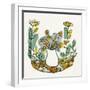 Illustration of Flowers in Vase on Flowerbed-Marie Bertrand-Framed Giclee Print