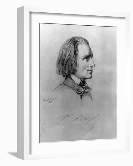 Illustration of Franz Liszt, Hungarian Composer and Pianist-null-Framed Photographic Print