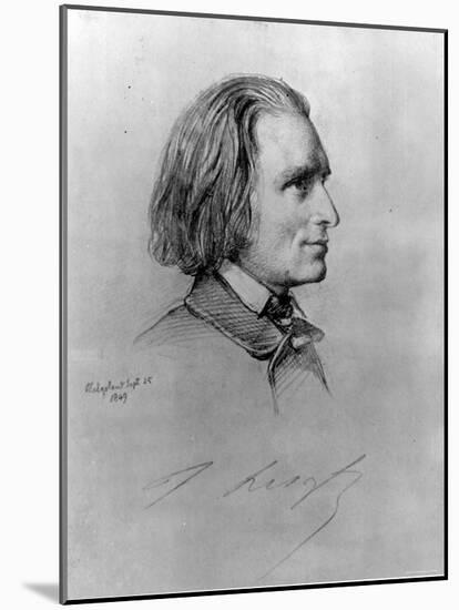 Illustration of Franz Liszt, Hungarian Composer and Pianist-null-Mounted Photographic Print