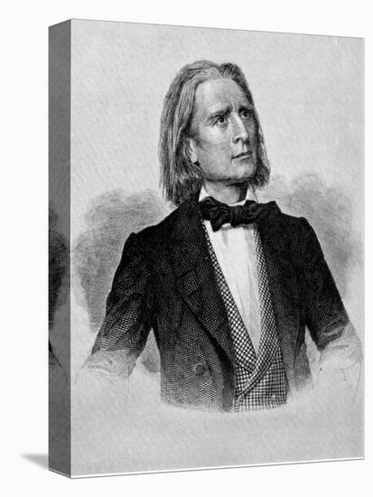 Illustration of Franz Liszt, Hungarian Composer and Pianist-null-Stretched Canvas