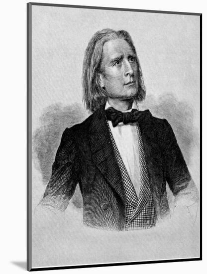 Illustration of Franz Liszt, Hungarian Composer and Pianist-null-Mounted Photographic Print